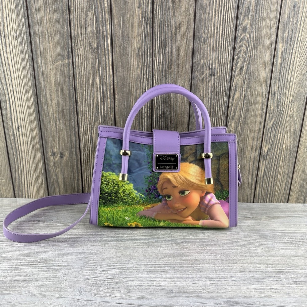 Loungefly Disney Rapunzel Tangled Small Satchel Handbag Purple Multicolor